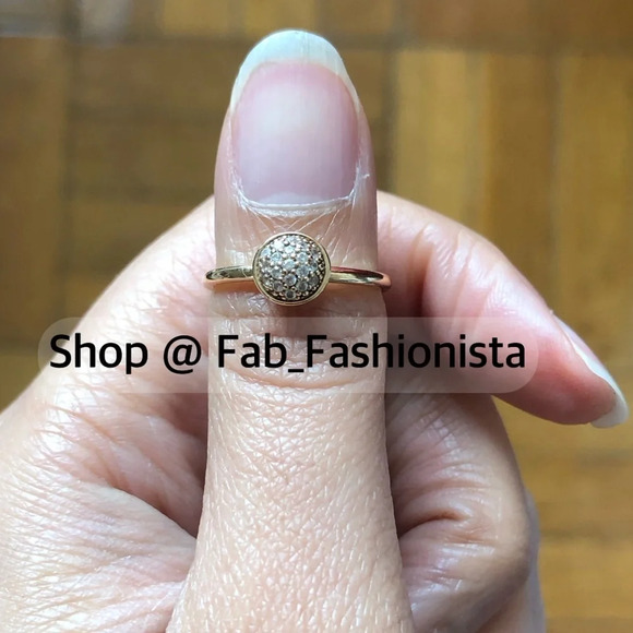 Pandora 14k yellow gold diamond statement Ring - Picture 5 of 8